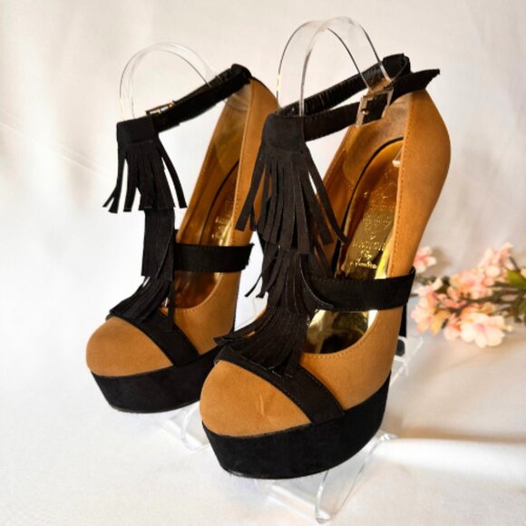 Jacobie Black & Brown Platforms - Picture 3 of 11